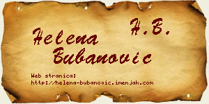 Helena Bubanović vizit kartica